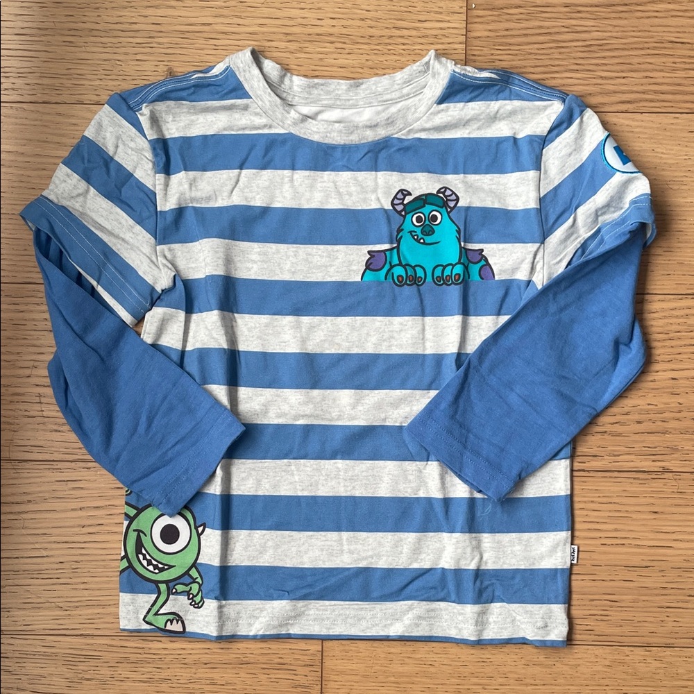 Little Sleepies Monsters Inc Striped Long Sleeve Tee Sz 4T!